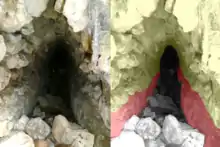 Vue en coupe d'un canal maçonné ; légende des couleurs détaillée ci-dessous.