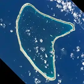 Vue satellitaire de l'atoll
