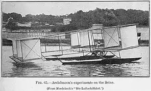 Premier hydro-planeur Archdeacon-Voisin de 1905.