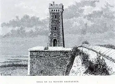 La tour en 1889, après sa restauration.