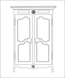 Schéma représentant une armoire.