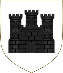 Écu portant la silhouette d'un château à trois tours