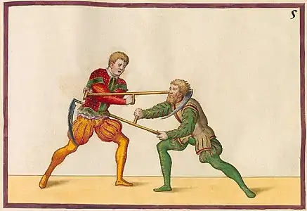 Combat à la faux agricole.