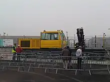 Le locotracteur du train de travaux de la ligne B.