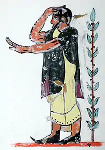 Dessin d'après les Pleureurs de la Tombe des Augures.