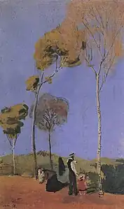 Promenade avec enfant (huile, papier, 1907).