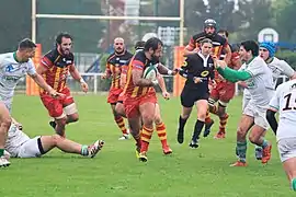 Match Floirac et Aramits Asasp en Fédérale 2 (poule 7), le 7 octobre 2018.