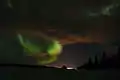 Aurore polaire vue de la banlieue de Kiruna