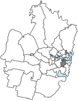 Les 38 zones de l'agglomération de Sydney