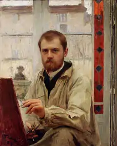 Autoportrait en gris clair, Émile Friant, 1887.