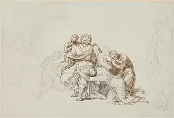 Œdipe aveugle recommande sa famille aux dieux, Stockholm, Nationalmuseum.