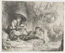 Rembrandt :L’espiègle, 1642