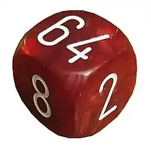 Dé videau employé au backgammon.