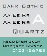 Bank Gothic.