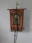 Bannière de procession à l’église Saint-Laurent de Chavailles.