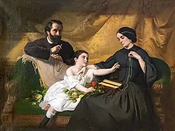 Jean Jalabert, Autoportrait de l'artiste en famille (1858).