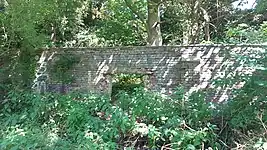 Mur abandonné d'une ancienne usine.