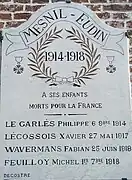 Commémoration à Mesnil-Eudin.
