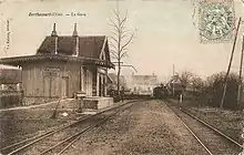 Carte postale de la gare de Berthecourt vers 1910