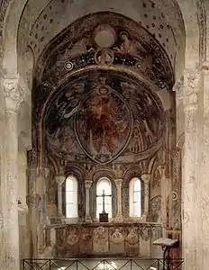 Fresques de l'abside de la chapelle des moines de Berzé-la-Ville (Bourgogne, France).