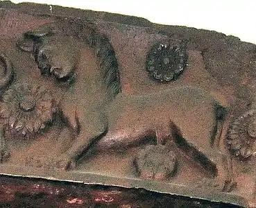 Sphinx bouddhiste sur une passerelle de stupa, Bharhut, Ier siècle avant notre ère.