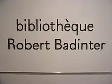 Panneau de présentation de la bibliothèque « Robert Badinter », au 30e étage.