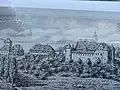 Le château et ses environs vus depuis le lieu-dit « Obermatten », en 1720, gravure d’Henri Baumer