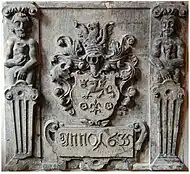 Blason sculpté dans la Raeapteek, Arent Passer, 1635