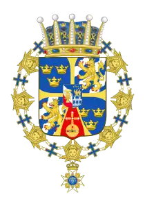 Armoiries du prince Sigvard, duc de Uppland de 1907 à 1934.