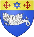 Représentation d'un blason dont l'élément principal est un dragon.