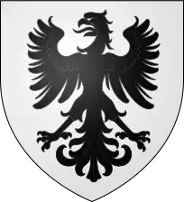 Blason de la famille de Marbré : D'argent à l'aigle éployé de sable.