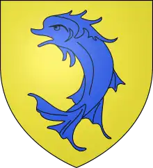 D'or au dauphin pâmé d'azur (dauphin d'Auvergne).