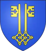 Blason maison de Clugny. Quand les anneaux de deux clefs sont entrelacés, on dit qu'elles sont entretenues.