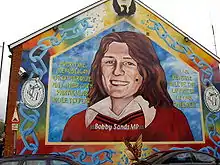 Bobby Sands. Effigie au siège du Sinn Féin. 51 Falls Road. Belfast