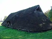 Reconstruction d'une habitation de l'Âge du fer sur le Reijntjesveld près d'Orvelte dans la Drenthe