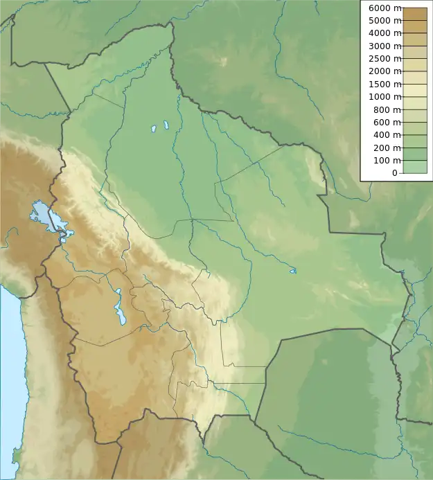 Voir sur la carte topographique de Bolivie