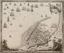 Carte d'une ville côtière à la Méditerranée, des bateaux sont présents sur l'eau