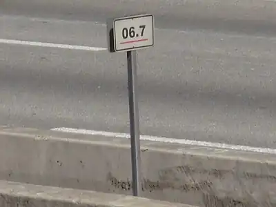 Borne-repère vue par les véhicules circulant sur le périphérique intérieur