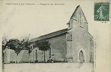 Carte postale de la chapelle de Bouricos du début du XXe siècle.