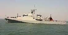 L’Amazonas entrant au port de Goa durant l'exercice IBSAMAR 2016.