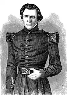 Esquisse d'un jeune homme aux cheveux mi-longs en uniforme militaire