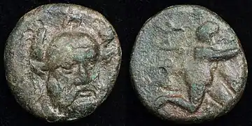 Monnaie de bronze de la cité d'Ophrynéion en Troade, considérée par les mythographes antiques comme le lieu de la tombe d'Hector (350-300 av. J.-C.).