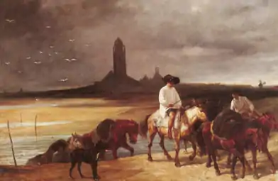 Le Passage du gué de bourg de Batz, musée des Beaux-Arts de Brest.