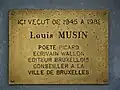Plaque commémorative Louis Musin au no&nbsp;99