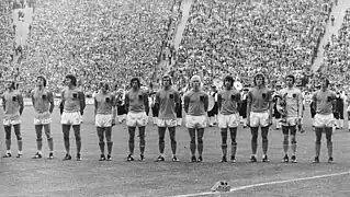 Les Néérlandais avant la finale du mondial 1974.