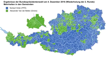 Candidat arrivé en tête par commune