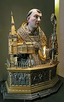 Buste reliquaire de Saint-Poppon, 1626.Église Saint-Sébastien de Stavelot