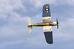 Vue du dessous d'un Corsair.