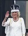 La reine Camilla portant la couronne lors de son couronnement (2023).