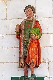 Saint CrépinienBois polychrome XVIe&nbsp;siècle.